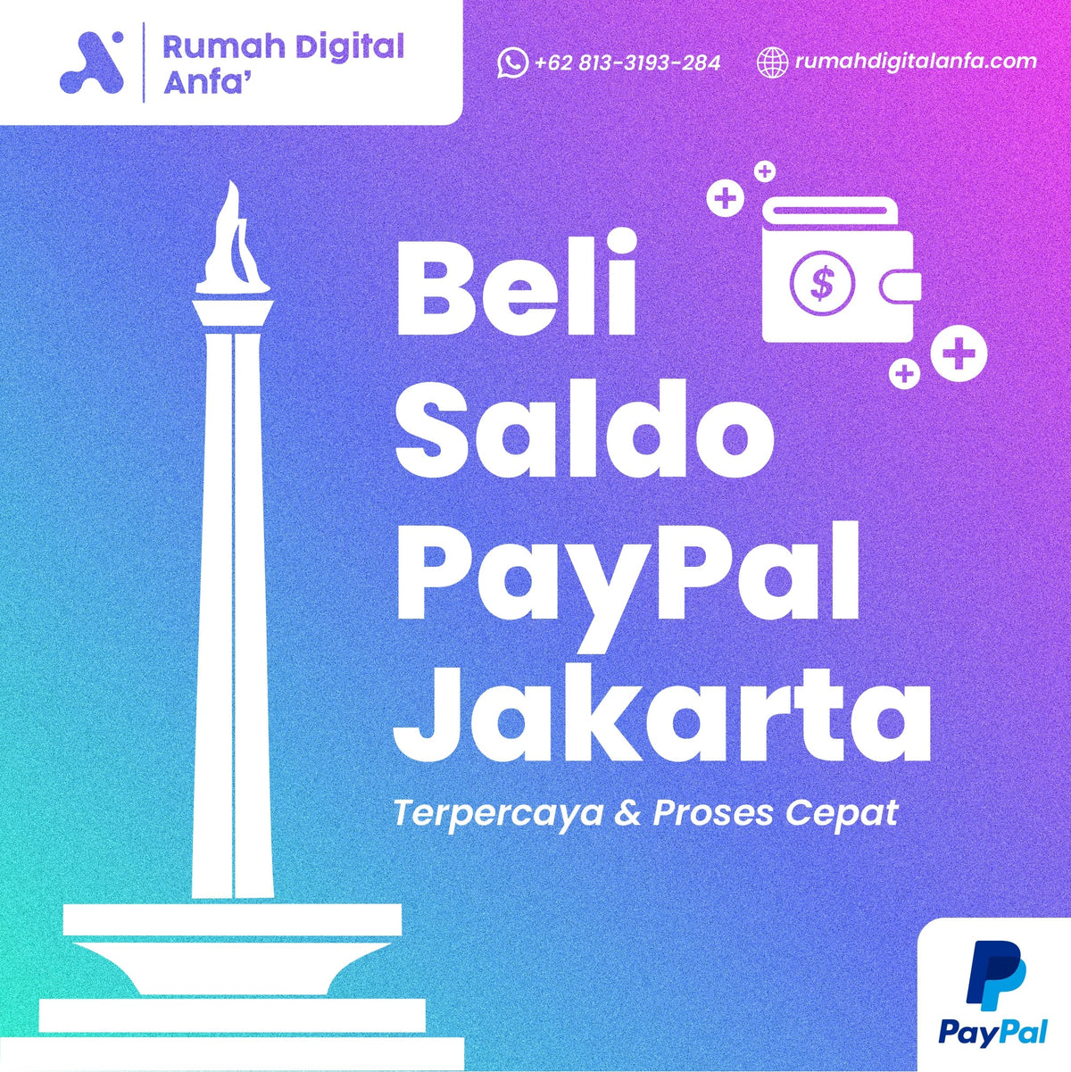 Beli Saldo PayPal Jakarta Terpercaya & Rate Kompetitif