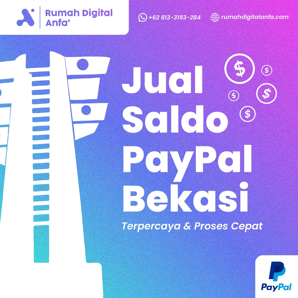 Jual Saldo PayPal Bekasi Terpercaya & Proses Cepat