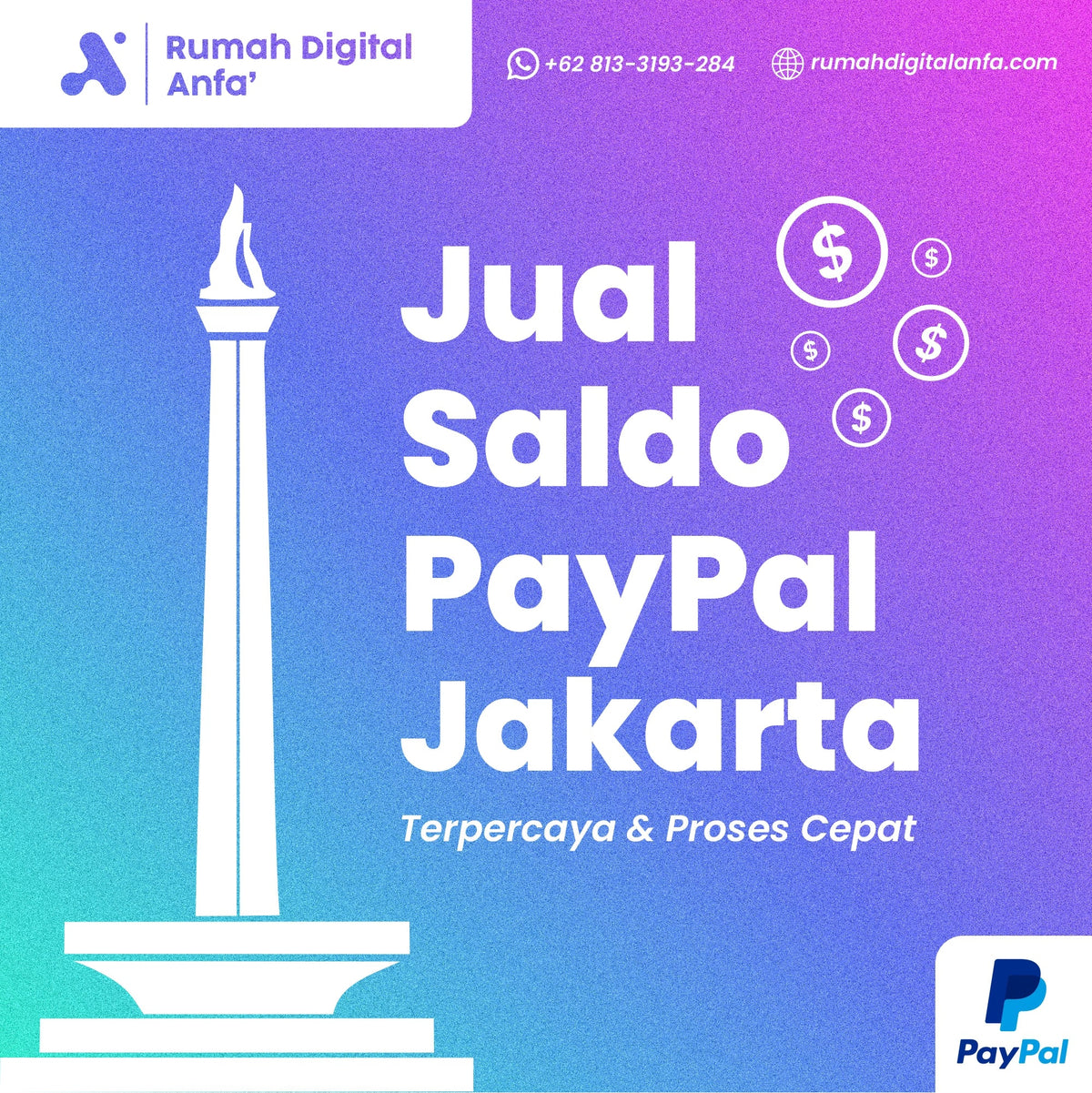 Jual Saldo PayPal Jakarta Terpercaya & Proses Cepat